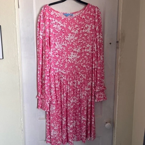 Draper James Boatneck Kitty Dress Pink Size Large - Picture 3 of 7